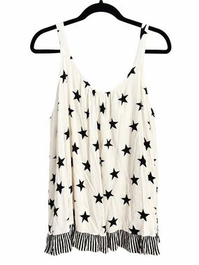 Lane Bryant Black & White Stars Tank Top